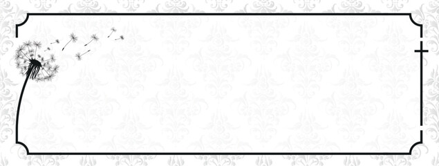 Dandelion Obituary Black Frame Cross Header