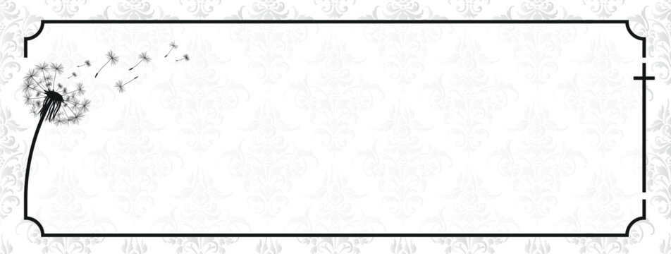 Dandelion Obituary Black Frame Cross Header - Powered by Adobe