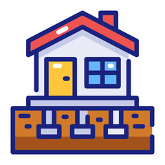 House foundation on stilts