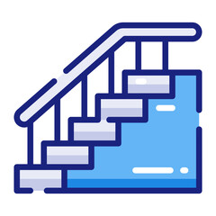 Staircase with railing icon
