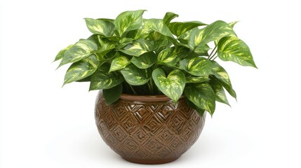 Fototapeta premium Plant in a transparent pot, isolated on a transparent background