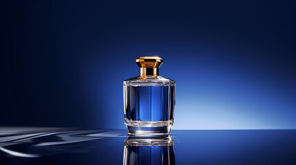 High-grade blue glass perfume bottle