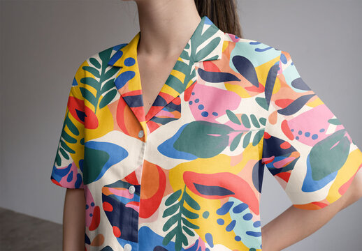 Mockup Of Woman Wearing Customized Shirt, Cropped