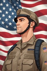 Happy Veterans Day with American flags as well as the awesome background