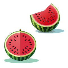 입체적인 수박 벡터