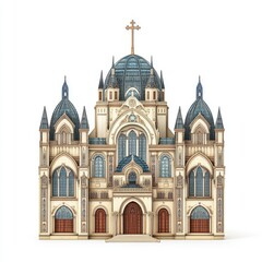 Obraz premium Architecture miniature with transparent background (png)