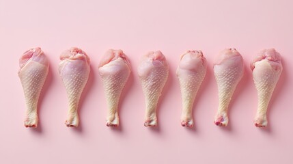 Fototapeta premium Drumsticks or legs of raw chicken isolated on a transparent background