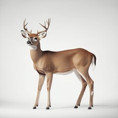 Fototapeta premium Cutout of a deer's full body isolated on a transparent background.