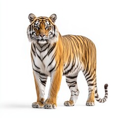 Obraz premium An isolated full-body portrait of a tiger on a transparent background