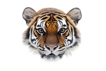 Naklejka premium Tiger's face isolated on transparent background, close-up