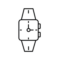 wrist watch line icon with white background vector stock illustration