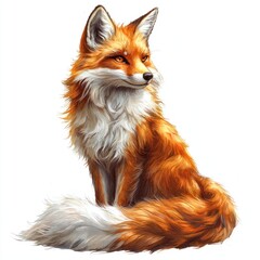 Obraz premium kitsune clip art isolated on white background