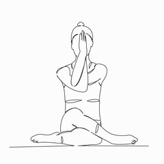 One continuous single drawn line art doodle yoga, exercise, pose, female, people, asana. isolated image hand-drawn contour on a white background