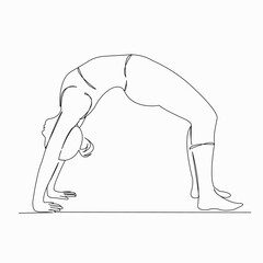Obraz premium One continuous single drawn line art doodle yoga, exercise, pose, female, people, asana. isolated image hand-drawn contour on a white background