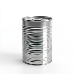 Isolated, white, transparent blank tin can