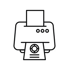 printer line icon with white background vector stock illustration