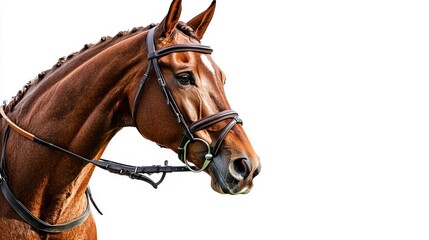 Obraz premium A close-up shot of a horse head on a white background with a transparent cutout