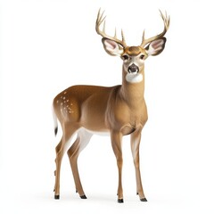 Standing red deer on transparent background (png)