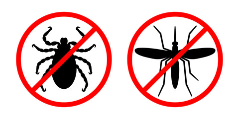 Anti tick or anti mosquito repellent signs