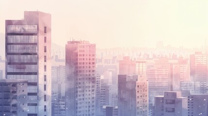 Obraz premium Vibrant Modern Cityscape with Skyscrapers and Urban Elements