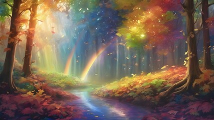 Fototapeta premium Rainbow Forest 