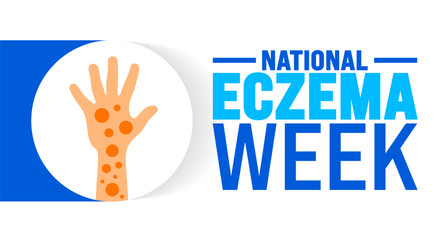 National Eczema Week is observed every year in September. Holiday concept. Template for background, banner, card, poster, placard, design template with unique shapes with standard color.