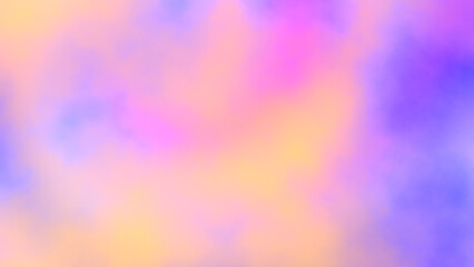 Pastel neon cloudy background 8K 16:9, copy space. Magenta pink purple orange gradient. Abstract fluorescent fluffy poster, cover, banner. Smoke fog watercolor paint digital texture. Ethereal fantasy