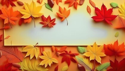 秋と紅葉のタイトルフレーム