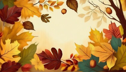 Obraz premium autumn leaves frame