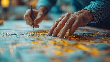 Team of engineers and architects discussing plans and reviewing construction progress on a contemporary building site, captured in high-resolution detail.