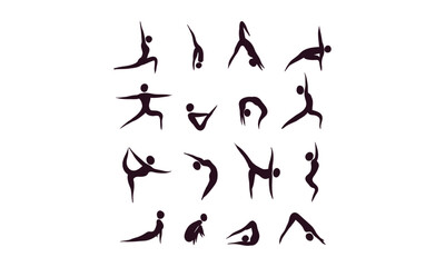 abstract collection of man with yoga icone