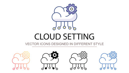 Fototapeta premium Cloud Setting icon design with white background stock illustration