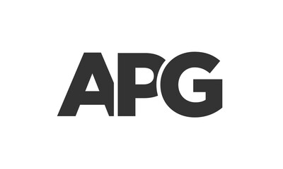 APG logo design template with strong and modern bold text. Initial based vector logotype featuring simple and minimal typography. Trendy company identity.