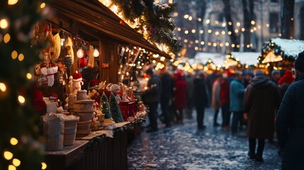 Obraz premium Christmas Market in Winter Wonderland