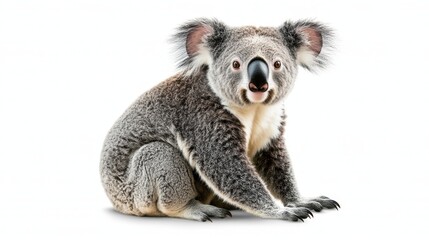 Isolated on transparent background, a cute Australian Koala Bear