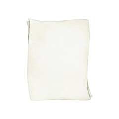 Blank sheet of paper isolated watercolor illustration.