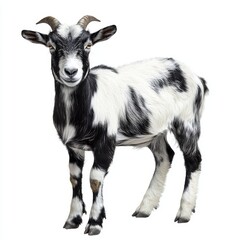 Fototapeta premium Isolated goat portrait with transparent background cutout, PNG file.