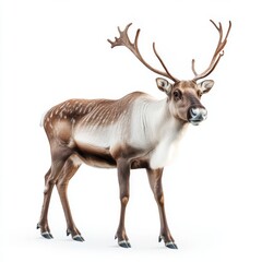 Obraz premium A reindeer with horns painted on a transparent background