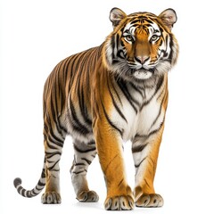Fototapeta premium A full-body portrait of a tiger, isolated on a transparent background