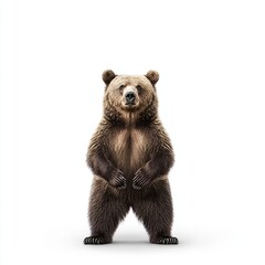 Fototapeta premium The full body of a brown bear is isolated on a transparent background
