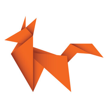 recommend clip art: Fox origami. Abstract fox origami logo design. Animal origami. Paper origami. Vector illustration