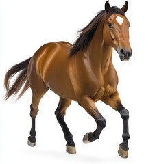 Obraz premium Standing stallion horse isolated on white background