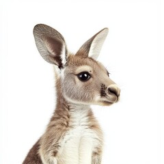 An isolated kangaroo face on a transparent background