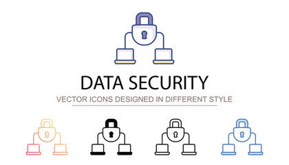 Data Security icon design with white background stock illustration