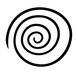 Doodle spiral and swirl motion element. Hand drawn abstract circle line
