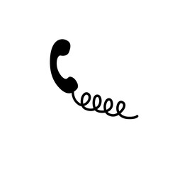 telephone icon with cable