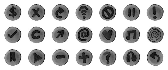 set of black and white vector icons