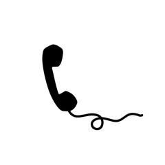 telephone icon with cable