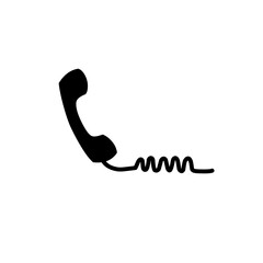 telephone icon with cable