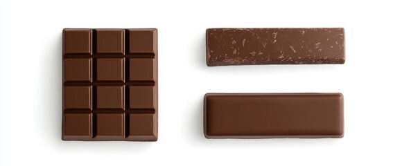 Fototapeta premium On a transparent background, two chocolate bars are isolated